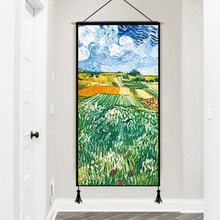梵高艺术油画挂画布艺欧美抽象北欧挂毯客厅玄关装饰画卧室挂布