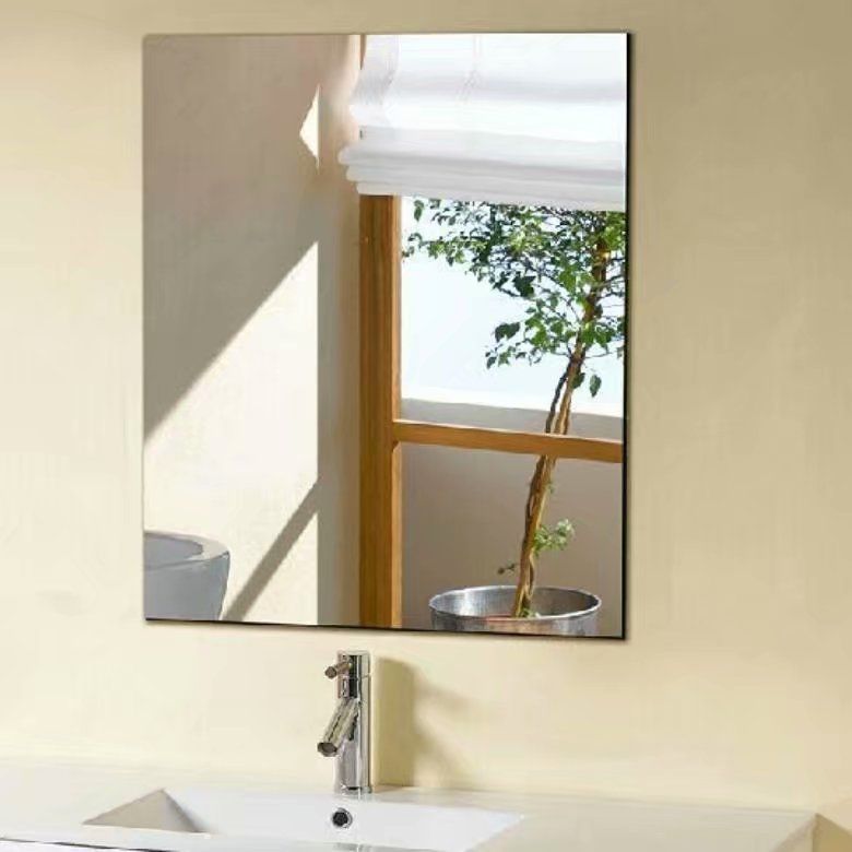 Mirror Wall-Mounted Self-Adhesive Bathroom Mirror Home Punch-Free Bathroom Dormitory Toilet Bathroom Makeup Mirror