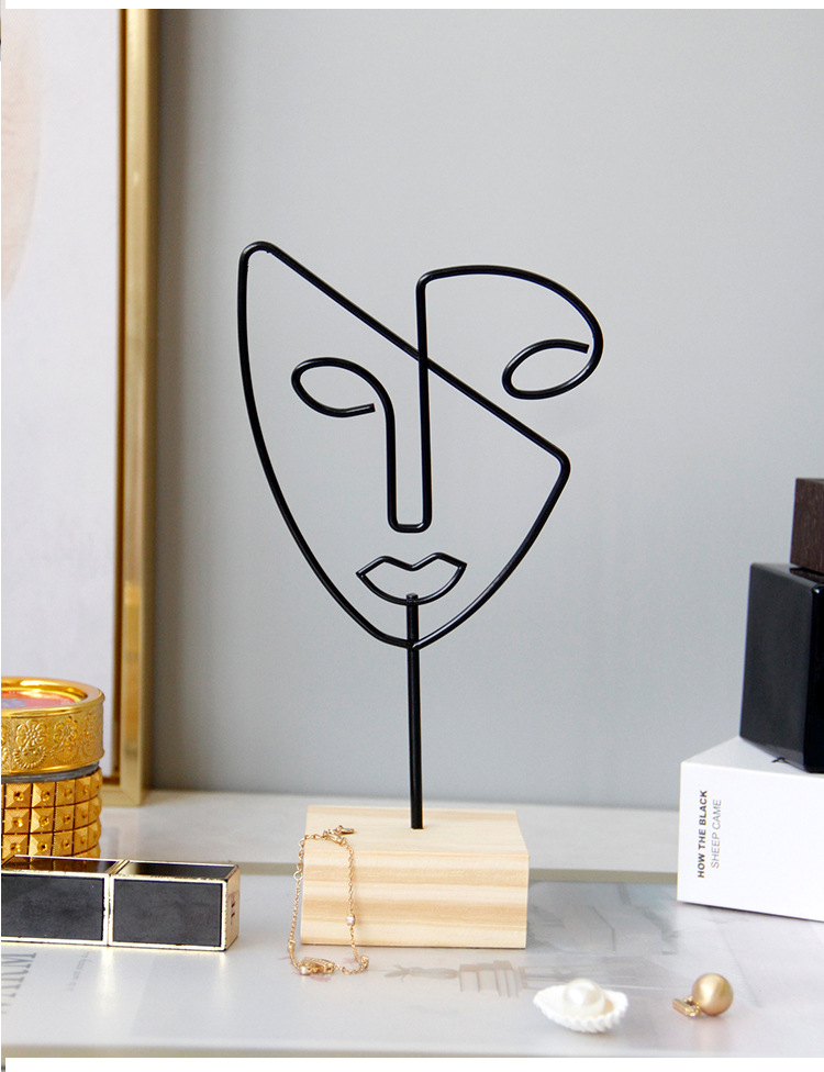 180g Weight Jewelry Rack Classification 1 Piece Quantity Iron Material Human Face Pattern Nordic Style, Modern Style Style Nordic Style Modern Style Human Face Iron Jewelry Rack 5