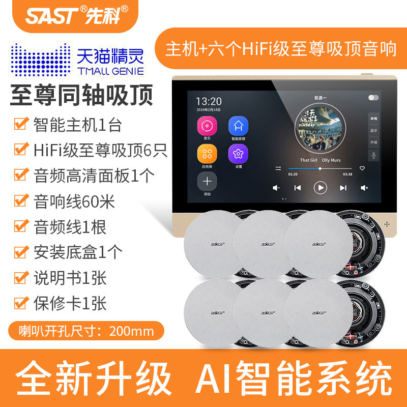 Xianke X7 インテリジェント音声制御 AI 天井オーディオ天井埋め込みスピーカー BGM ホストコントローラーホーム|undefined