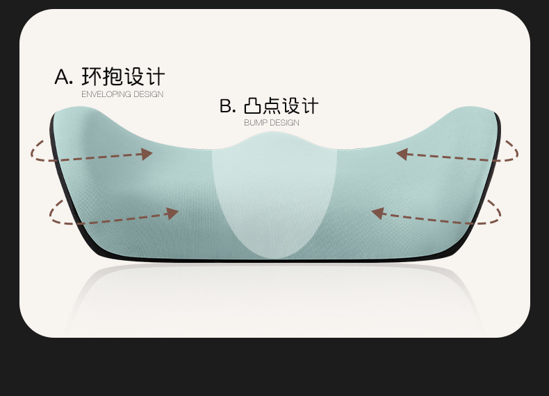 New cartoon bear headrest and lumbar support with a fixed design for scientific back support, a versatile and breathable soft car seat cover