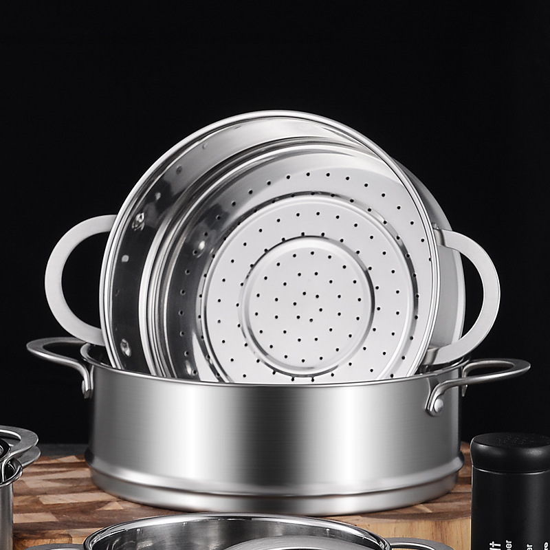 304 Stainless Steel Steaming Rack with Handle Soup Pot Milk Pot Food Supplement Pot Matching Steaming Tray Steamer Electric Cooking Pot Universal Steaming Rack