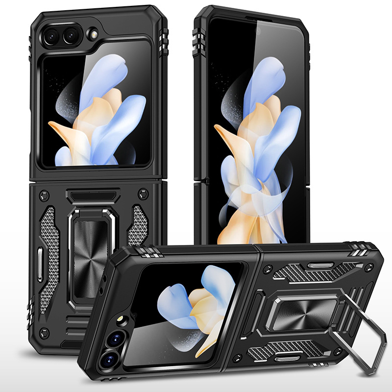 Adecuado para Samsung Z Flip6 Passenger empuja la ventana soporte giratorio funda para teléfono móvil Flip5 funda protectora anticaída magnética para automóvil