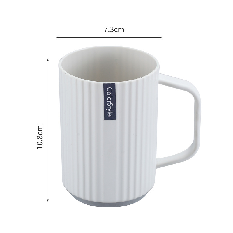 Double-toned Bathroom Tumbler With Handle For Student Dormitory_voghion.com