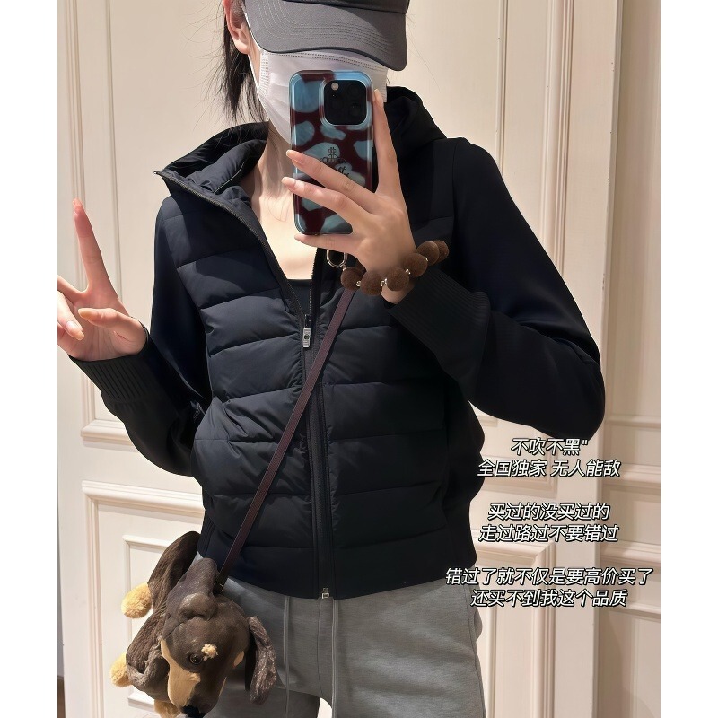 lulu薄款压胶羽绒服连帽紧身显瘦运动短外套防水羽绒外套秋冬公版|undefined