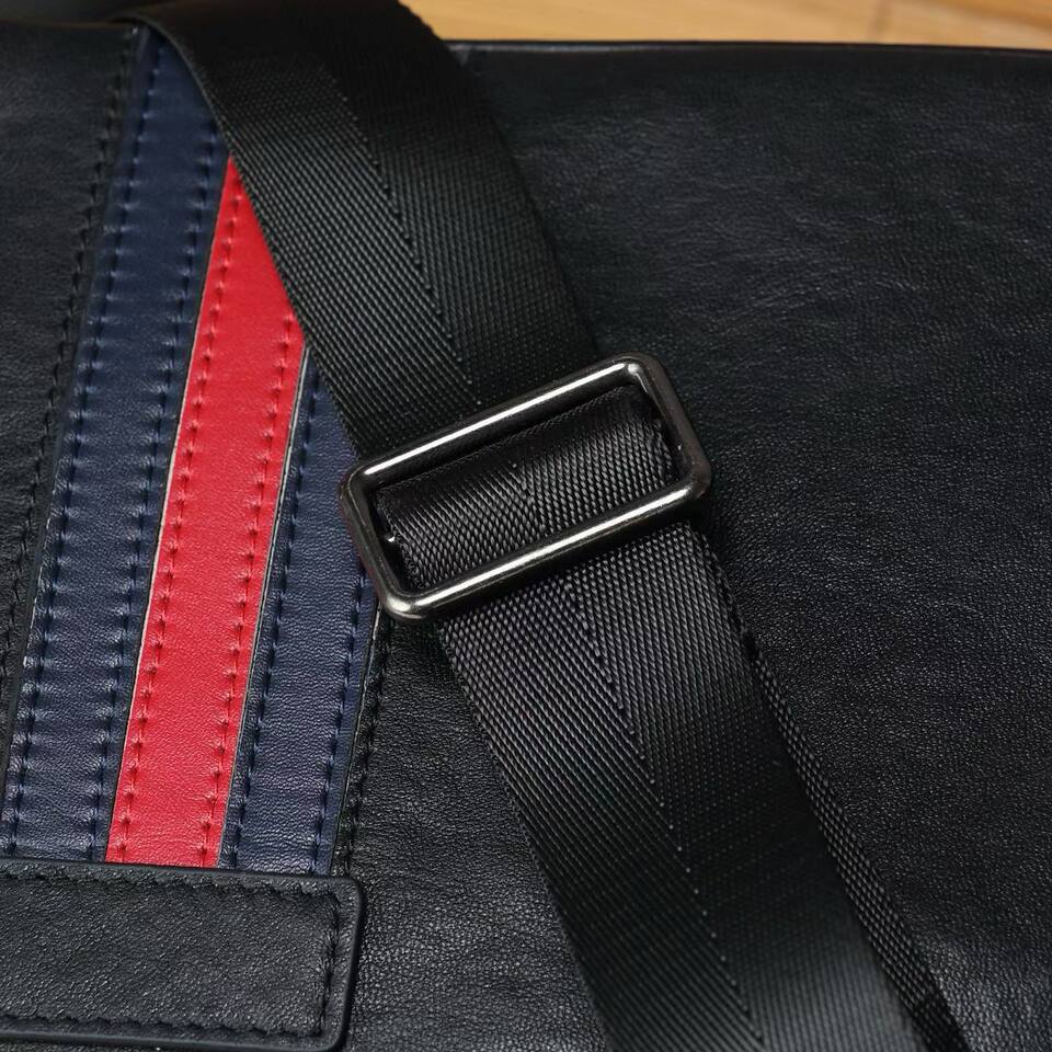 Túi đeo chéo nam da bò lớp đầu tiên, túi đeo vai thời trang casual, đựng được máy tính bảng 8 inch — màu đen chi tiết 12