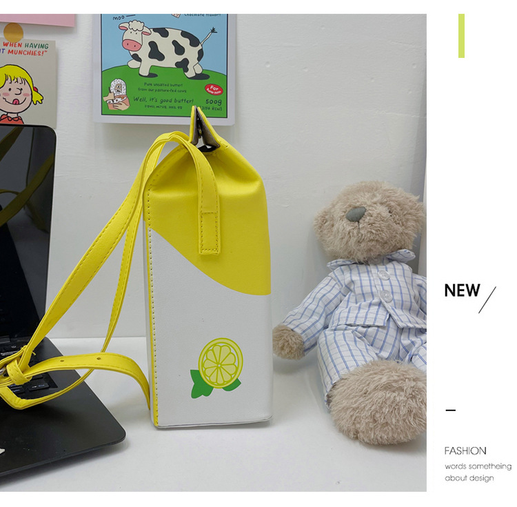 Small Pu Leather Fruit Square Buckle Crossbody Bag display picture 26