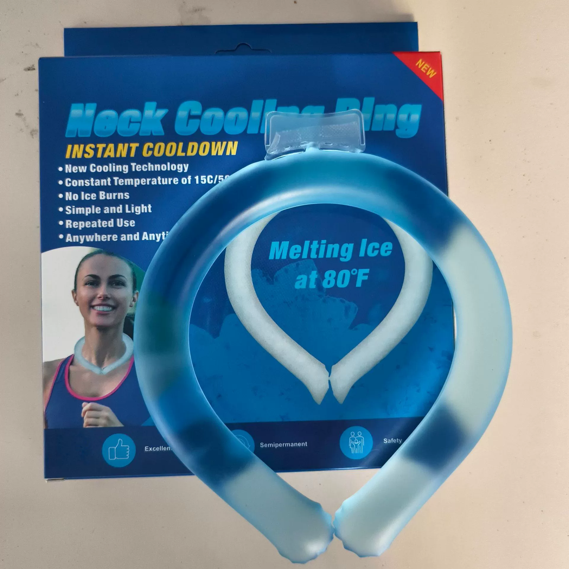 Защита от жара летом 28 ℃ Barcuttraine Hanging Neck Physical Cooling Ice Cool Circle Ice Neck Sports Outdoor Cool Sense Circle Ice Circle Circle