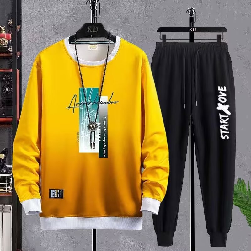 Suéter de los hombres 2022 otoño nuevo estilo coreano cuello redondo impreso moda tendencia comercio exterior en stock moda al por mayor guapo top