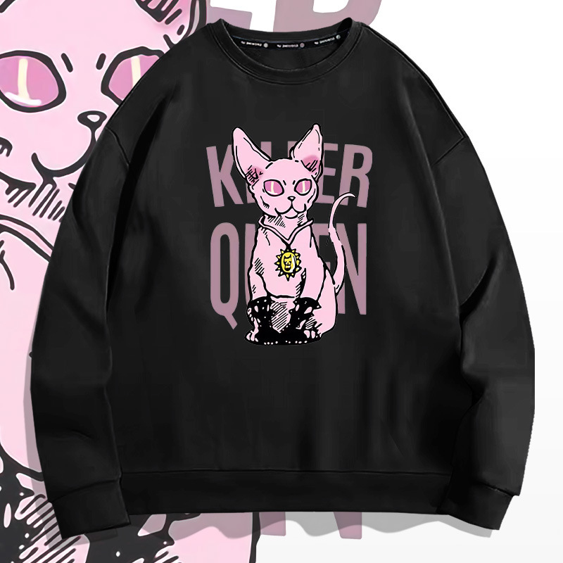 JOJO's wonderful adventure Killer Queen round neck pullover sweater men's and women's spring and autumn clothing youth fashion brand loose coat JOJO's wonderful adventure Killer Queen round neck pullover sweater men's and women's spring and autumn clothing youth fashion brand loose coat