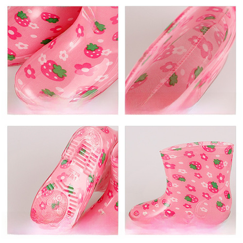 Children's rain boots, rainbow design for girls—exported to Japan, cute student water boots for boys, sourced directly from the manufacturer.