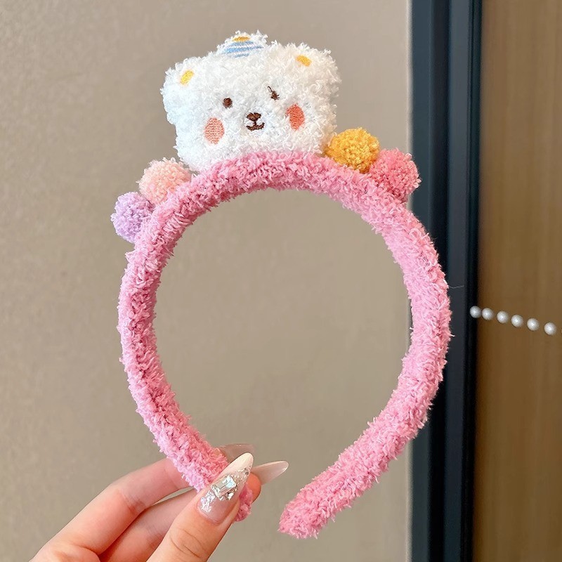 Lavarse la cara en otoño y invierno nuevo clip para el cabello máscara antideslizante pelusa cinta para el cabello lindas bandejas de dibujos animados pareja adornamiento para el cabello