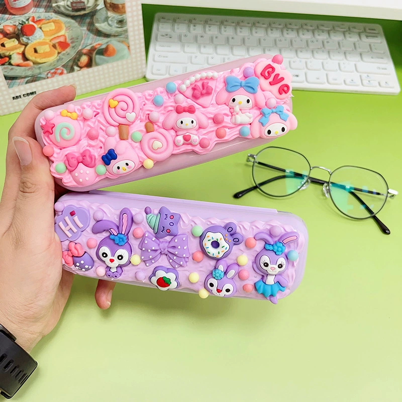 Мультяшная ручная ручная сливка для очков коробка DIY пакет материалов для очков цвета макарон коробка для хранения маленьких подарков на день рождения