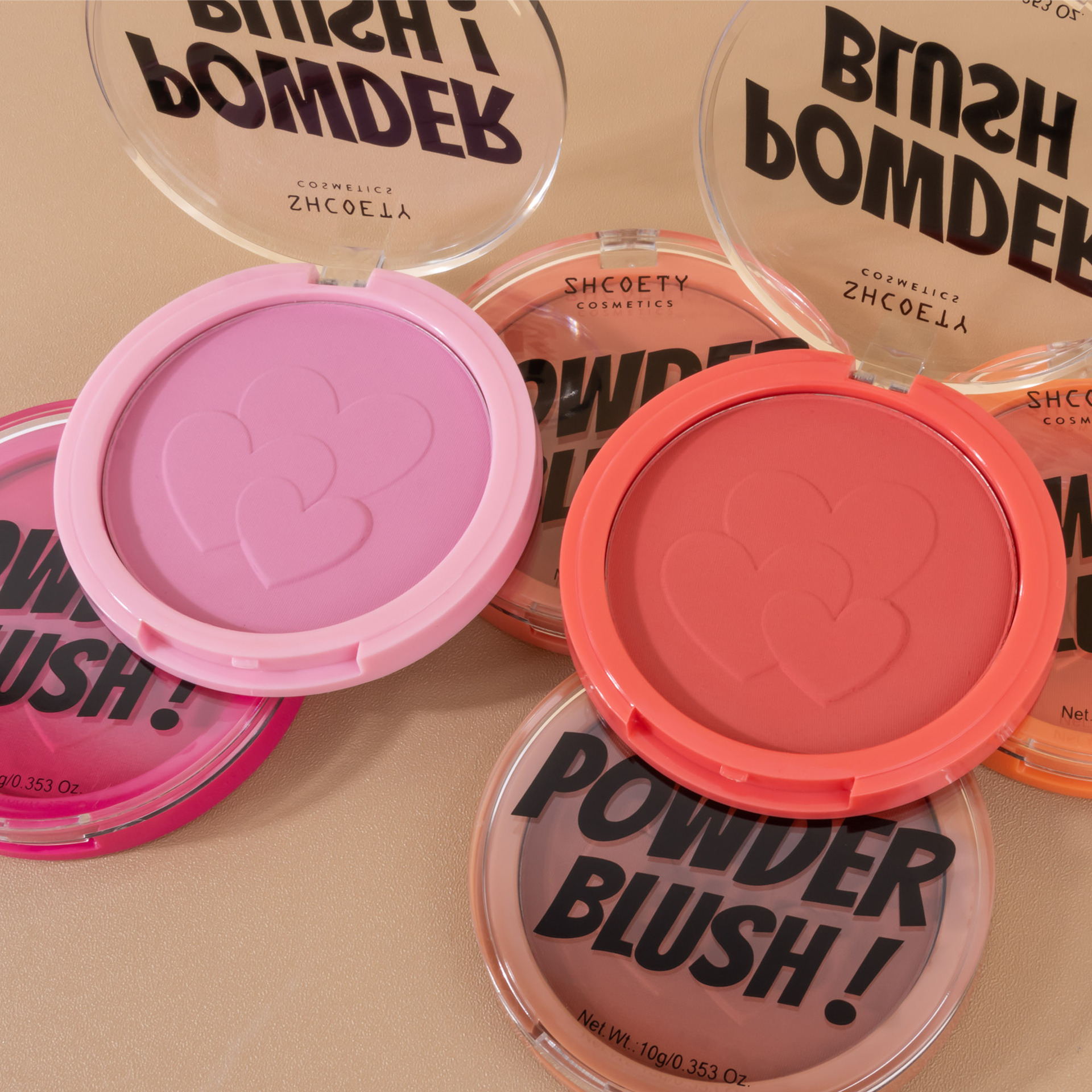 SHCOETY Cross-border Blush Powder Compact is natural and does not smudge, long-lasting complexion, matte and brightens blush palette, 6-color makeup undefined