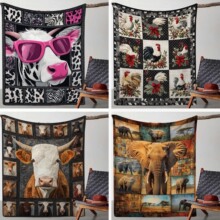 Temu跨境数码印花法兰绒室内外毛毯子外贸亚马逊批发代发厂家