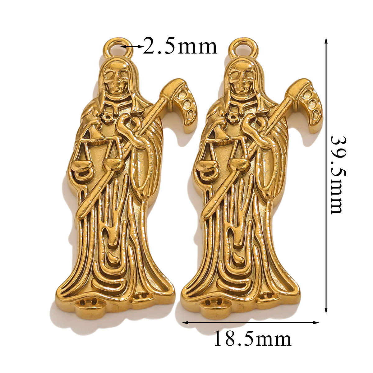 Acero inoxidable Europa y América de moda popular muerte cuchillo colgante DIY colgante chapado al vacío de oro 18K colgante al por mayor