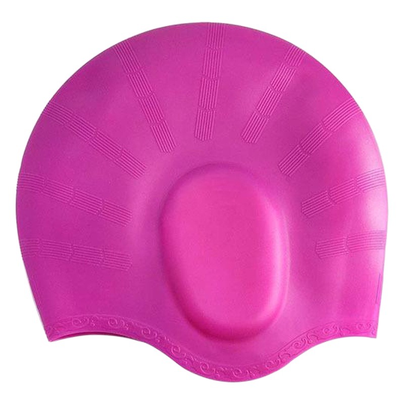 Amazon protección del oído gorro de natación no-apretando la cabeza a prueba de agua cómodo cuidado del cabello hombres y mujeres adultos Pelo Largo de silicona natación tapa de protección del oído