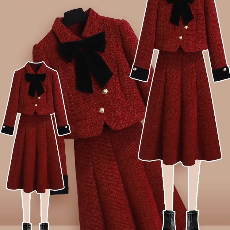 New Year's Eve New Dress Women's Winter New Engagement Bride Toast Dress Two-Piece Set