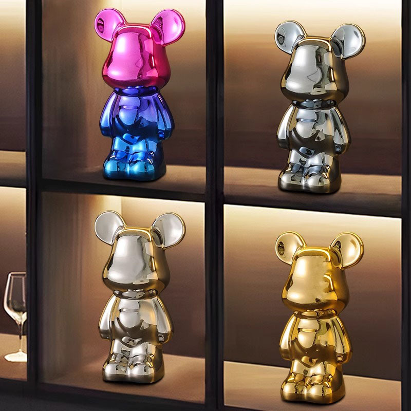 軽奢風テレビ台 漫画風ハートベア ネットで話題のベア飾り トレンドブランドkaws ブロックベア 新居リビング 大型