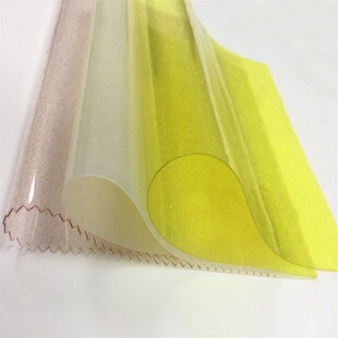 Factory Direct sales 0.8mm environmental protection colored glitter PVC film transparent waterproof plastic film handbag bag shoes material accessories