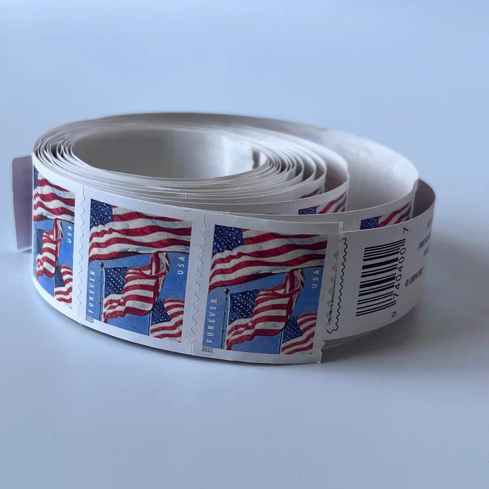 Cross-border Hot-selling US 2022 Flag Anti-counterfeit Permanent Forever Mail Stamp Sticker