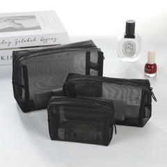 New portable travel makeup pouch cushion mesh lipstick storage bag cosmetics large capacity transparent mesh octagon