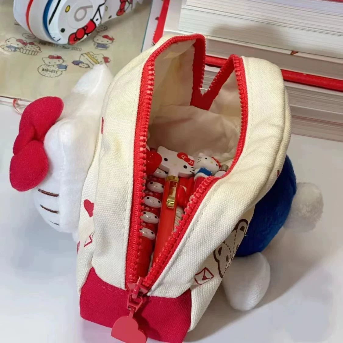 Hello Kitty, брендовый японский чехол для карандашей, качественная вместительная косметичка для студентов, канцтовары, сумка для хранения