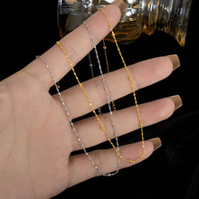 S925 纯银间珠满天星简约单链条锁骨项链DIY饰品配件成品配链批发