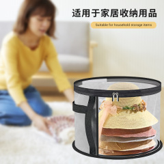 不織布収納バケツ旅行収納ボックス衣類帽子収納バッグ折りたたみ可能円形つば帽子収納袋