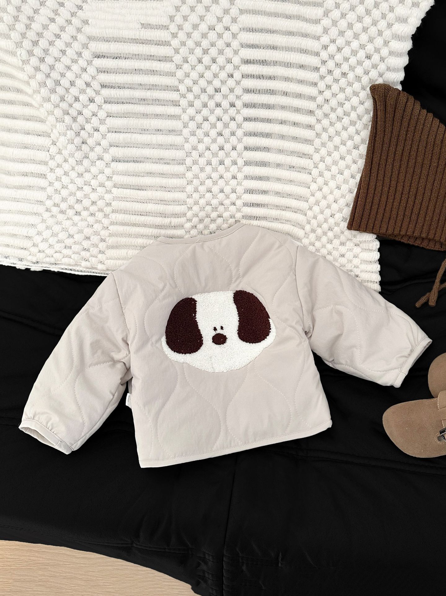 Chaofan niño otoño y invierno ropa de algodón nuevo bebé adorable algodón pellizco de lana grueso ropa de invierno bebé chaqueta coreana