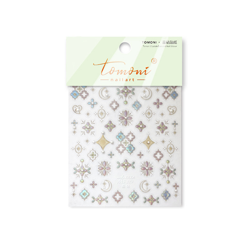 Nail Art nuevo estilo Mo Lost Crystal Diamond Nail Sticker Papel Red Estilo caliente Nueva decoración china Etiqueta de uñas bohemia al por mayor