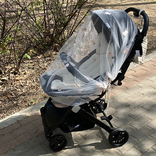 ins Baby Carriage Mosquito Net Full Cover Universal Baby Embroidered Gauze Trolley Summer Mosquito Cover Breathable