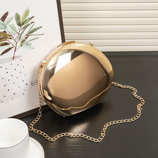 2024 New Golden Acrylic Shiny Metallic Goose Egg Box Shiny Shell Banquet Shiny Noodles Dumplings Hand