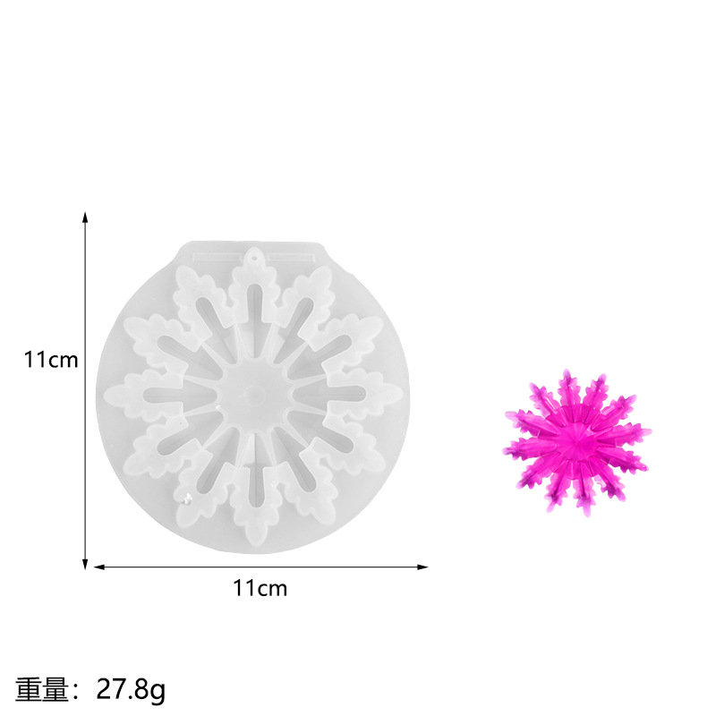 Navidad copo de nieve molde de silicona espejo Pulido-libre de resina copo de nieve llavero colgante epoxi molde