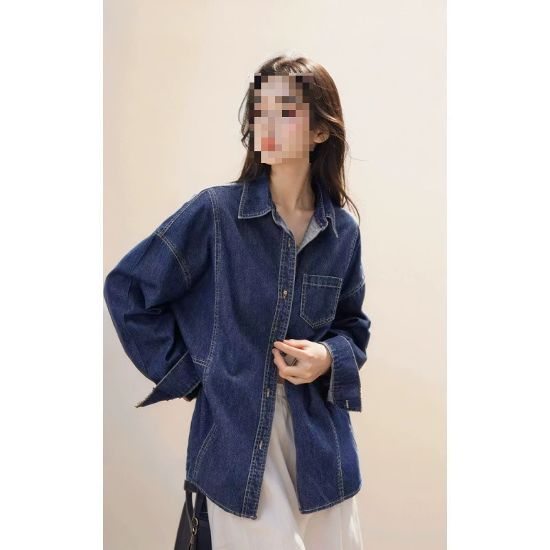 Джинсовая рубашка YS8 Azalea в ретро стиле, женская, весна 2025, новый стиль, свободный кэжуал