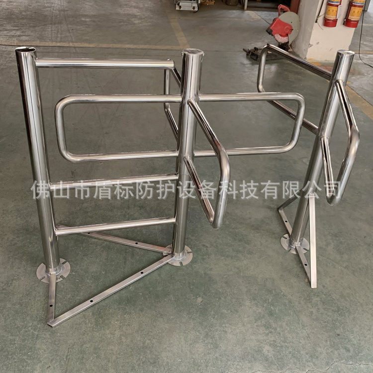 不锈钢旋转单向门,体育馆只进不出简约半高十字式单限转闸超市口