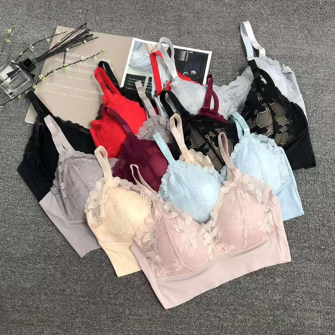Nuevo cordón elástico de alta calidad belleza espalda chaleco las mujeres sin hilos yoga sujetador ropa interior deportiva al por mayor