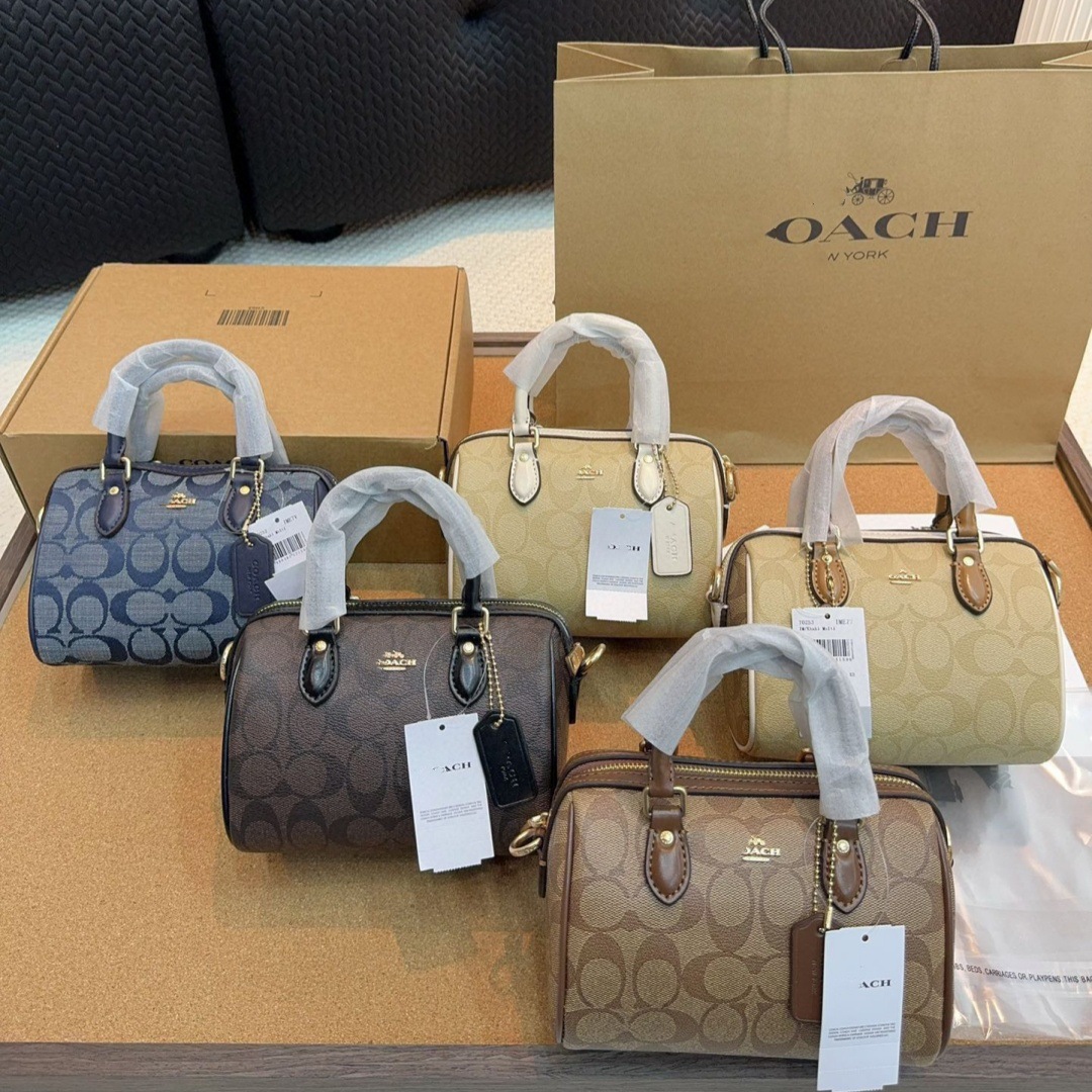 寇家真皮 lv托特包女包包新款Rowan迷你波士顿枕头包斜挎手提女包