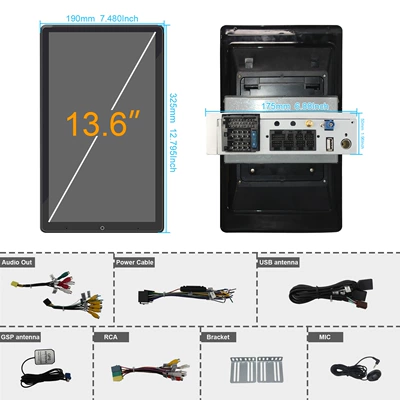 Cross-border wholesale 13.6 inch vertical Car Convenient GPS Navigation