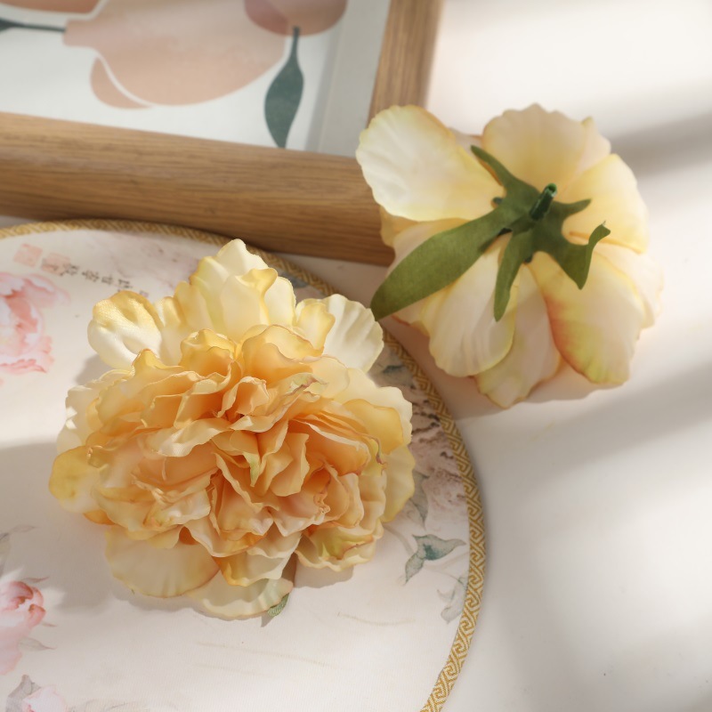 DIY手シミュレーション焼辺牡丹帽子服アクセサリー花花頭絹花偽花結婚祝い花壁装飾|undefined