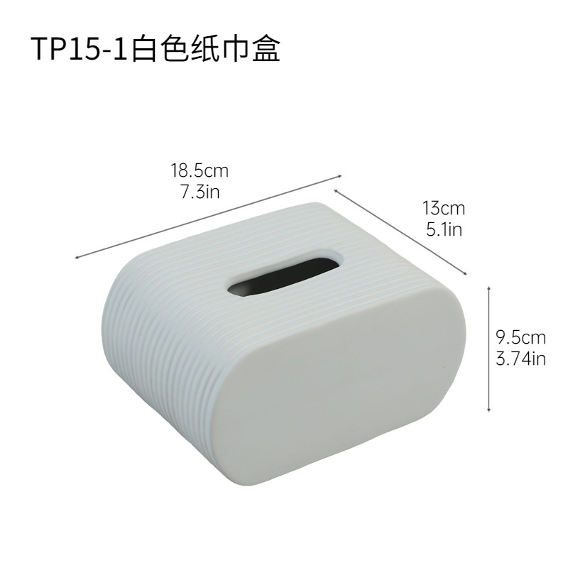 Ins caja de toallas de cerámica blanca y negra simple decoración de alta calidad moderna mesa de té casera caja de dibujo decoración de mesa