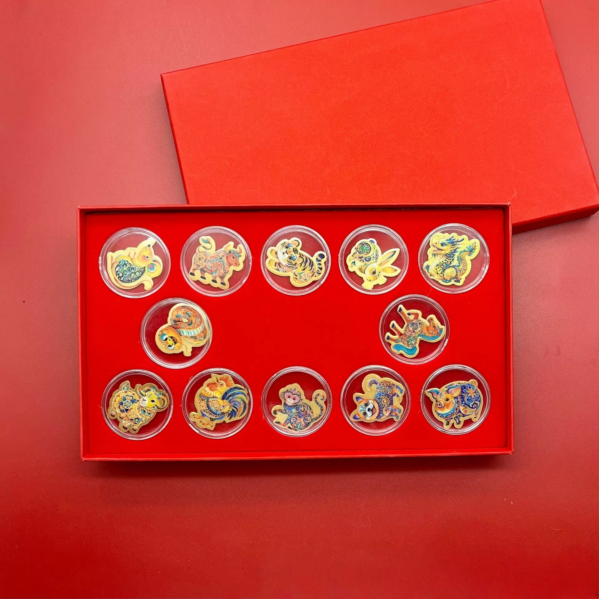 十二生肖全套彩色手机贴马年足金999创意贴片节日伴手礼文创礼品