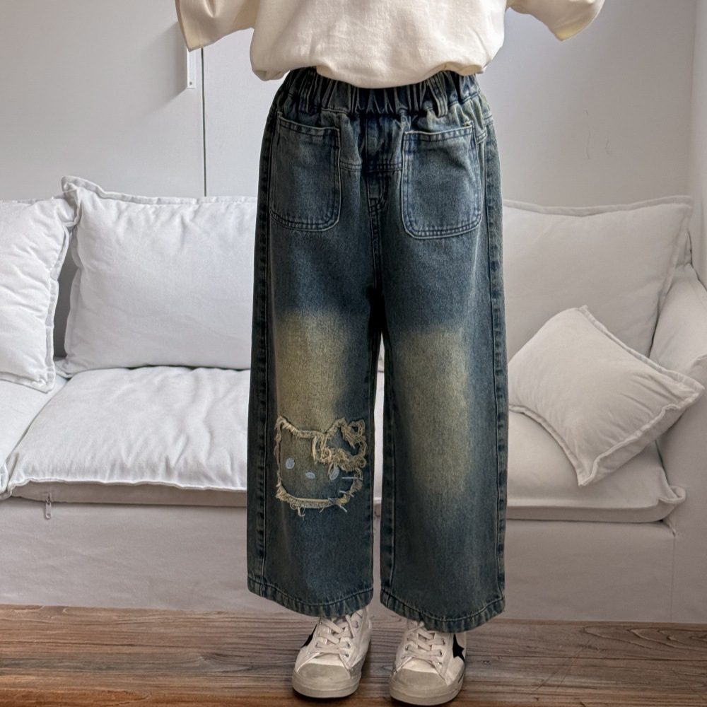 水洗新款女童春季长裤