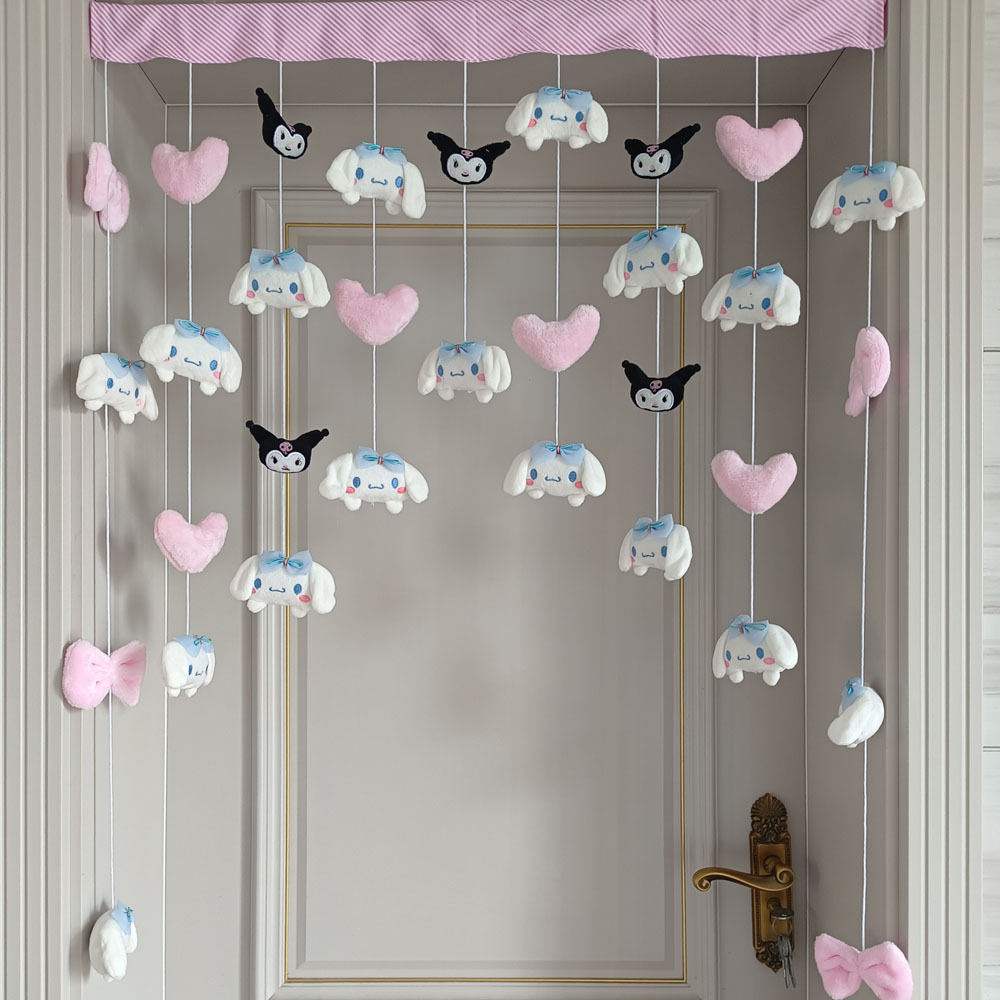 Cute Cartoon Girl Heart Culomi Big White Four Seasons Universal Curtain Bathroom Bedroom Door Curtain Partition Curtain DIY Curtain