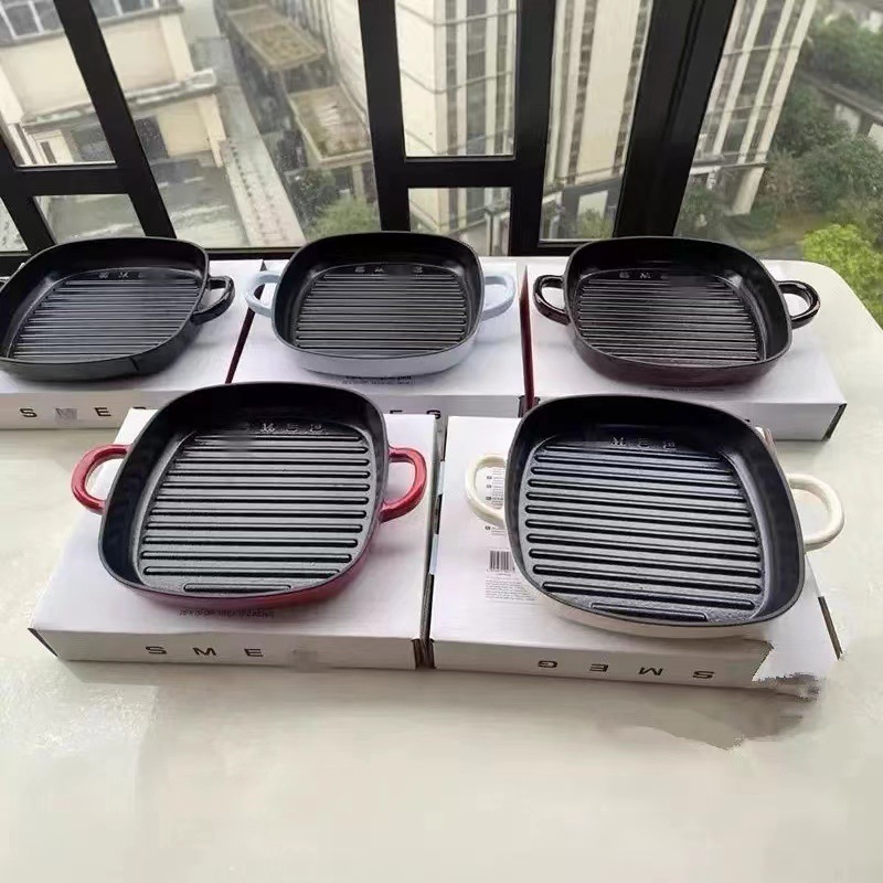 现货SMEG斯麦格网红牛排烧烤26cm煎锅高品平底煎锅电磁炉燃气通用|undefined