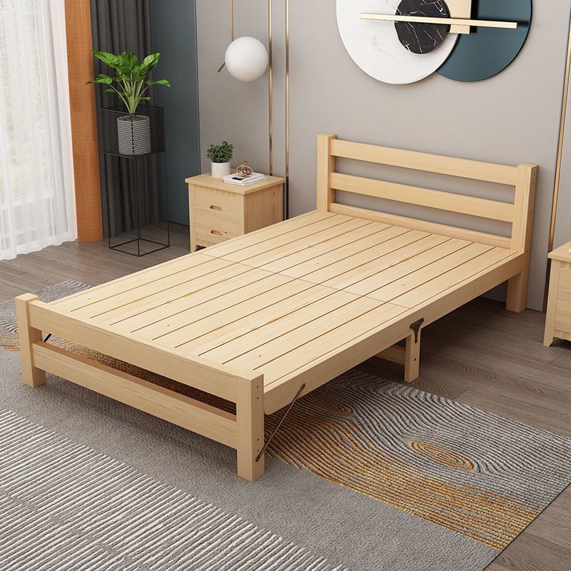 Cama de madera sólida de 1,2 m moderna simple de 1,5 m cama individual cama doble económica de 0,8 m cama plegable con respaldo suave