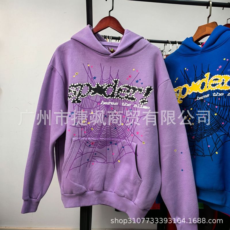 Sp5der高品質ハイエンド欧米ヒップホップ歌手同型フォーム素材男女カップル向けフーディースウェットシャツ|undefined