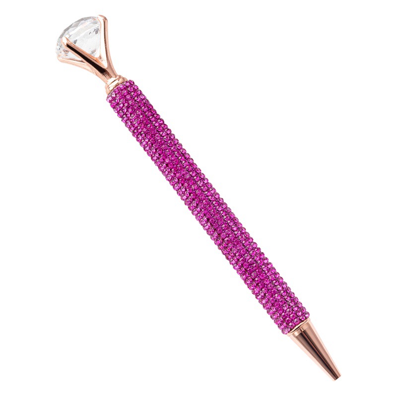 Bolígrafo de diamante grande para niñas estudiante papelería giratoria pluma de metal pluma de diamante de cristal pluma de regalo de publicidad