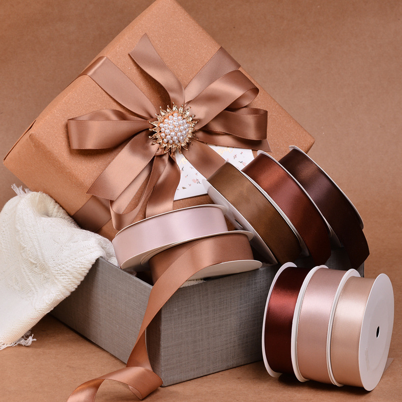 姚明织带公司批发礼品烘焙蛋糕包装丝带22mm810-837双面色丁缎带