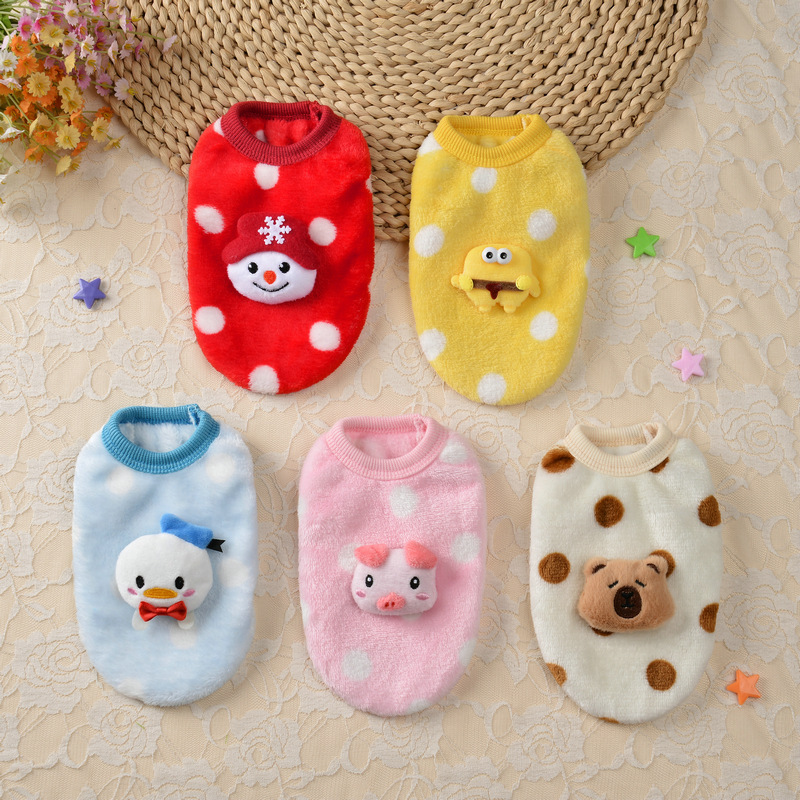 Warm Dog Puppy Clothes Autumn and Winter Cat Small Dog Small Size Dogs Teddy Pet Spring & Fall Bichon Frize Spring